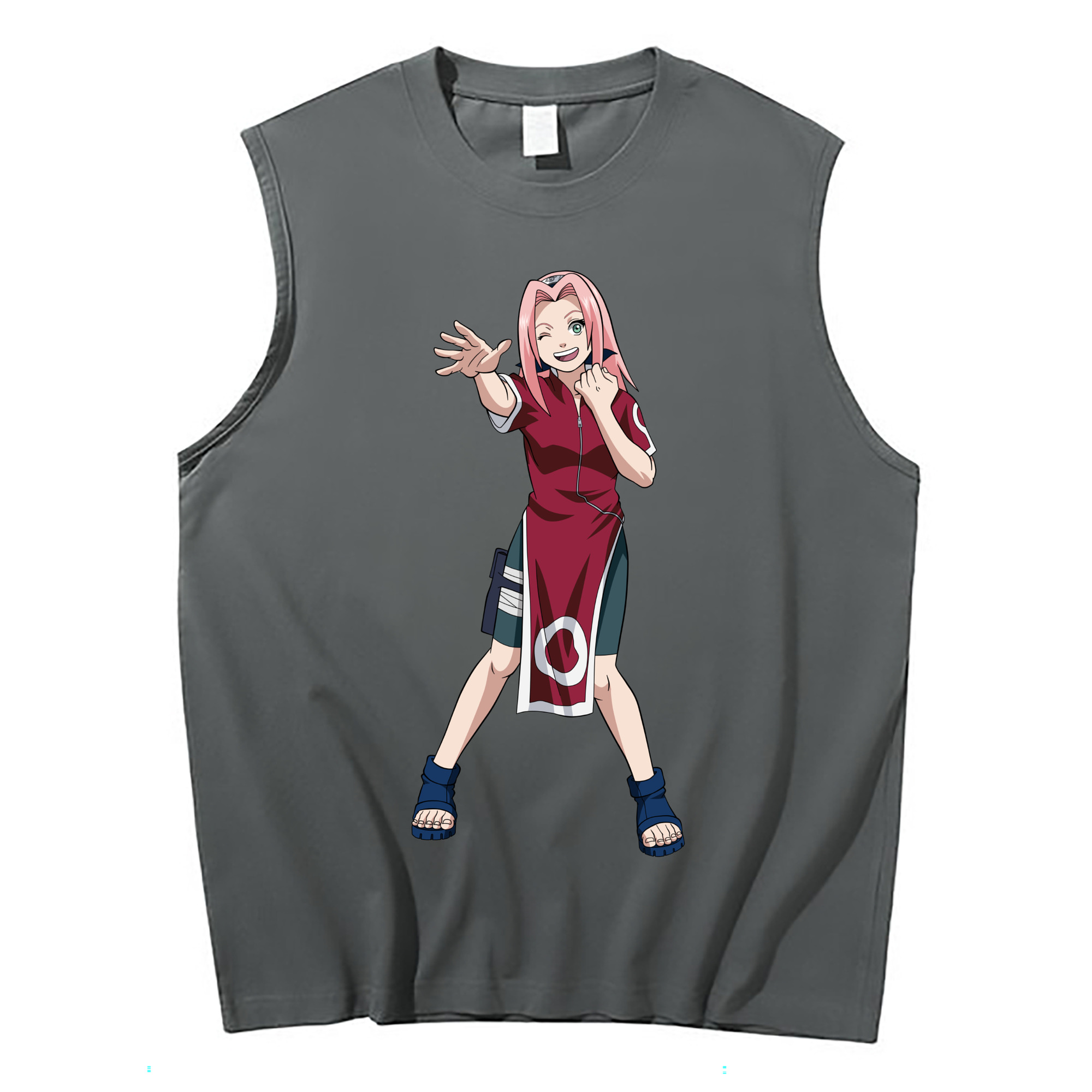 （画像用） NARUTO -ナルト- 春野サクラ Haruno Sakura コットン100％タンクトップ（フロントプリント）
